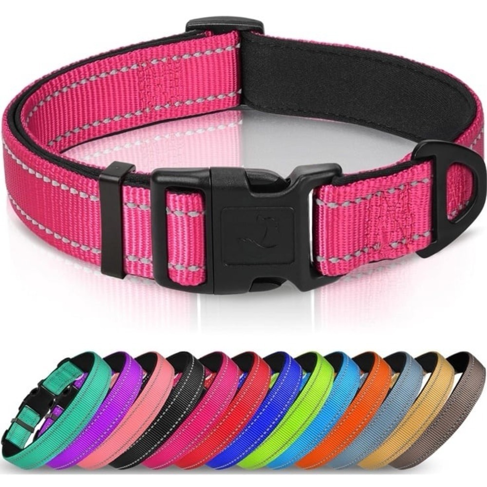 Joytale Reflective Dog Collar,Soft Neoprene Padded Breathable Nylon Pet Collar A